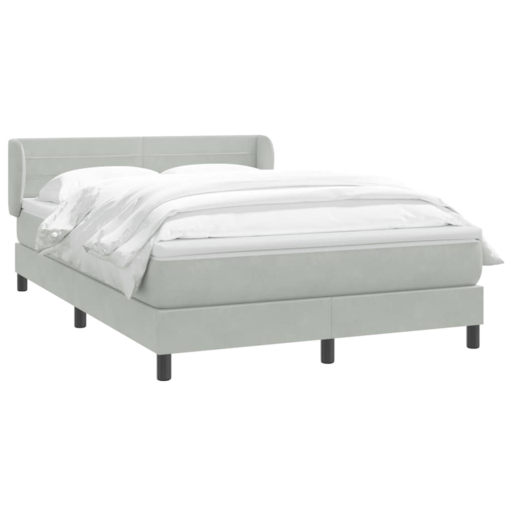 Boxspring met matras fluweel lichtgrijs 160x220 cm is nu te koop bij PeponiXL, paradijselijk wonen!