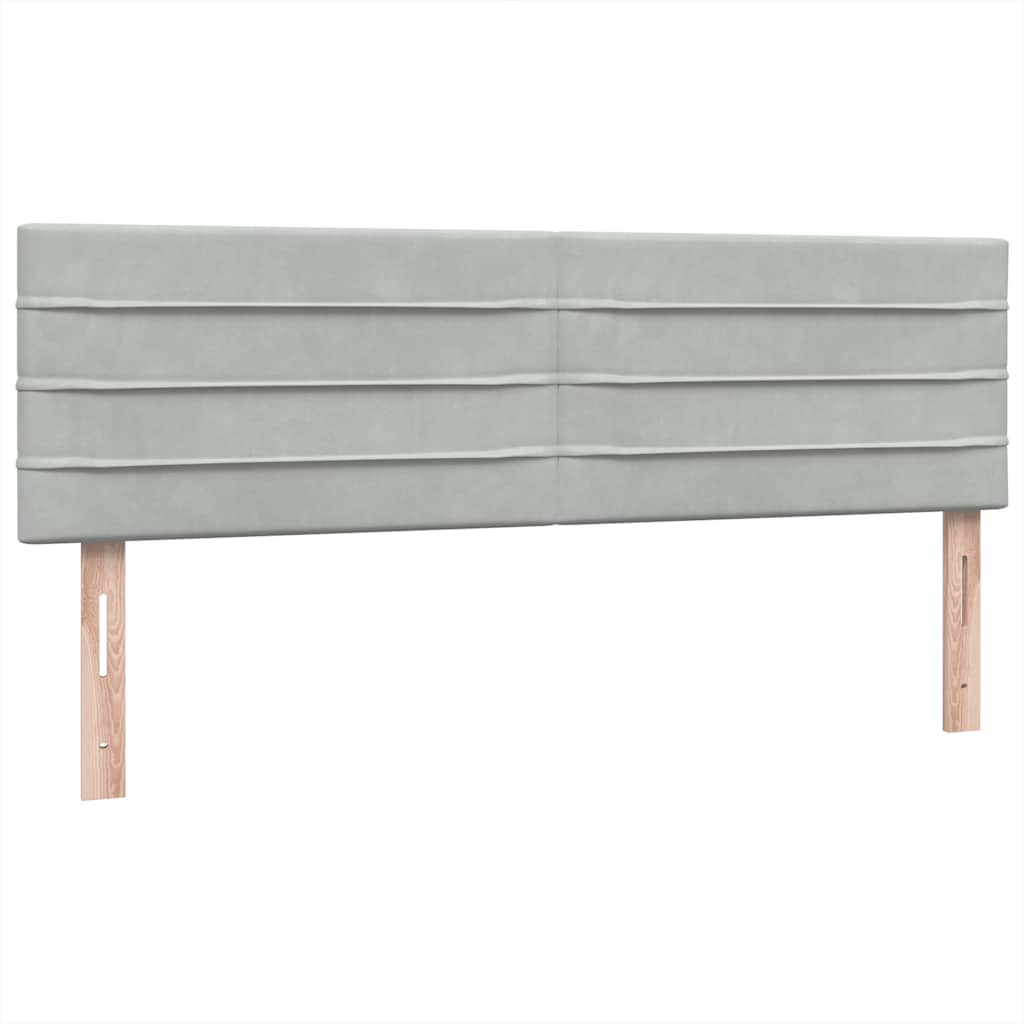Boxspring met matras fluweel lichtgrijs 160x220 cm is nu te koop bij PeponiXL, paradijselijk wonen!