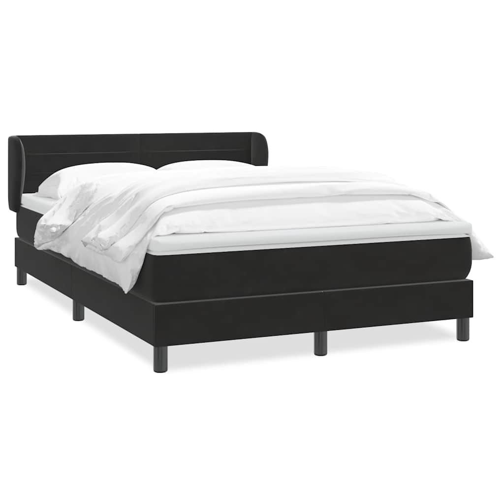Boxspring met matras fluweel zwart 160x220 cm