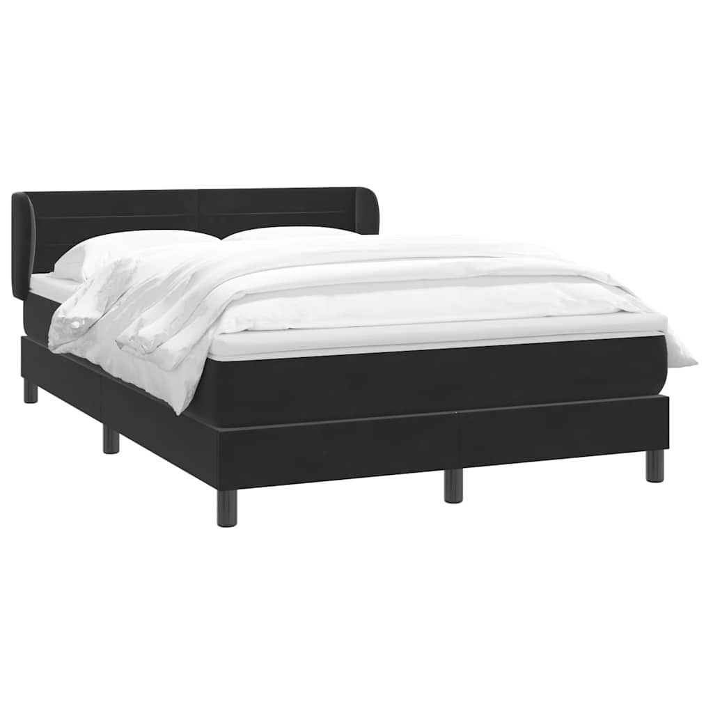 Boxspring met matras fluweel zwart 160x220 cm