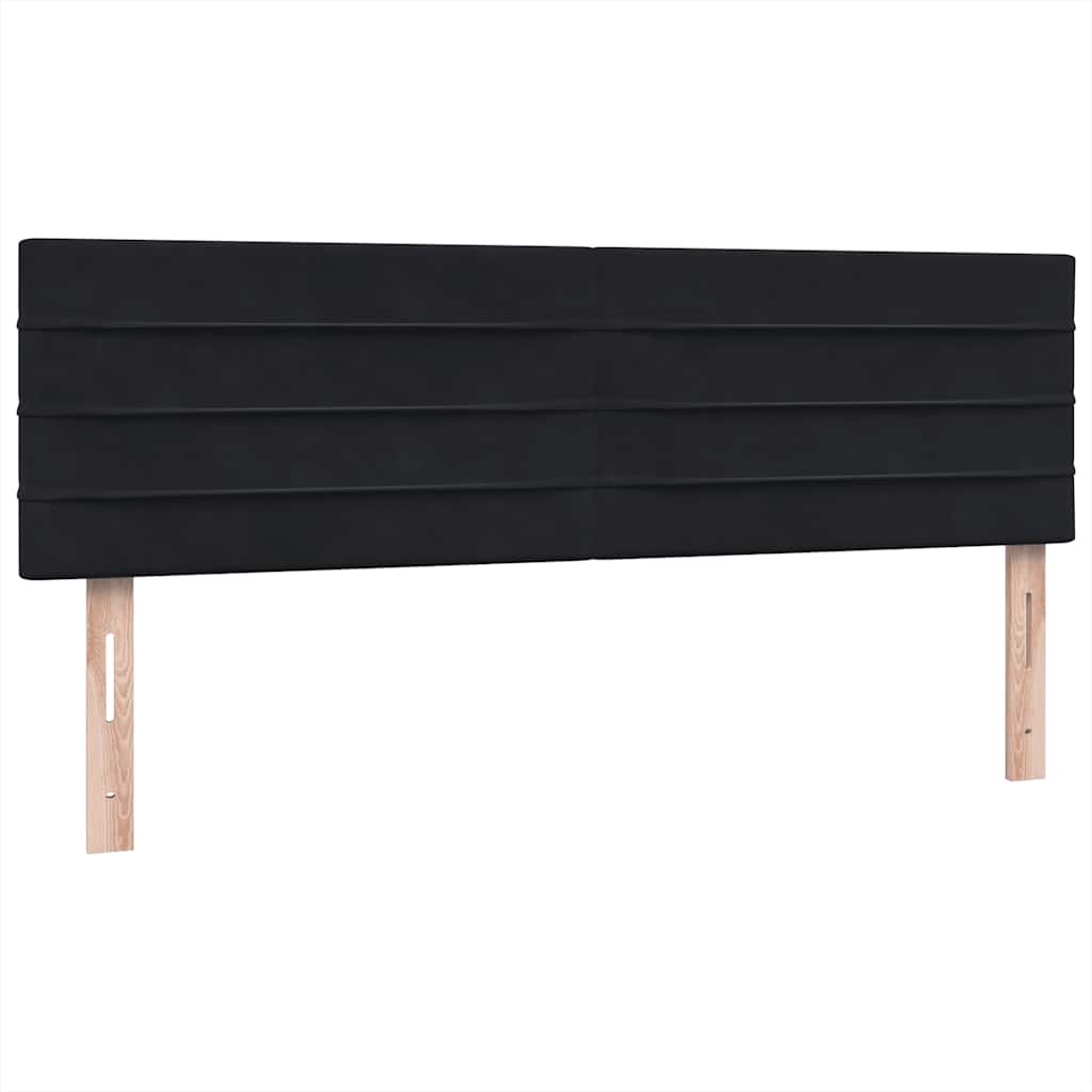 Boxspring met matras fluweel zwart 160x220 cm