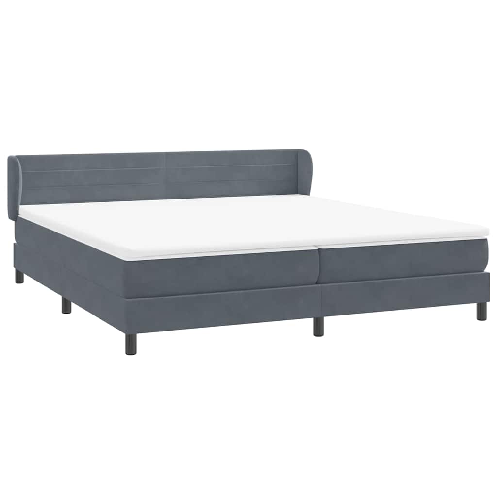 Boxspringbed met matrassen 180x220 cm fluweel donkergrijs is nu te koop bij PeponiXL, paradijselijk wonen!