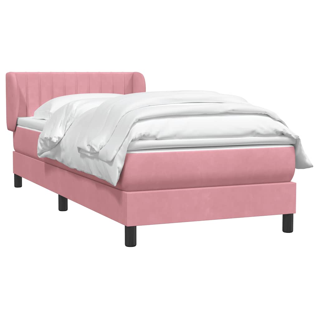 Boxspring met matras fluweel roze 90x210 cm is nu te koop bij PeponiXL, paradijselijk wonen!