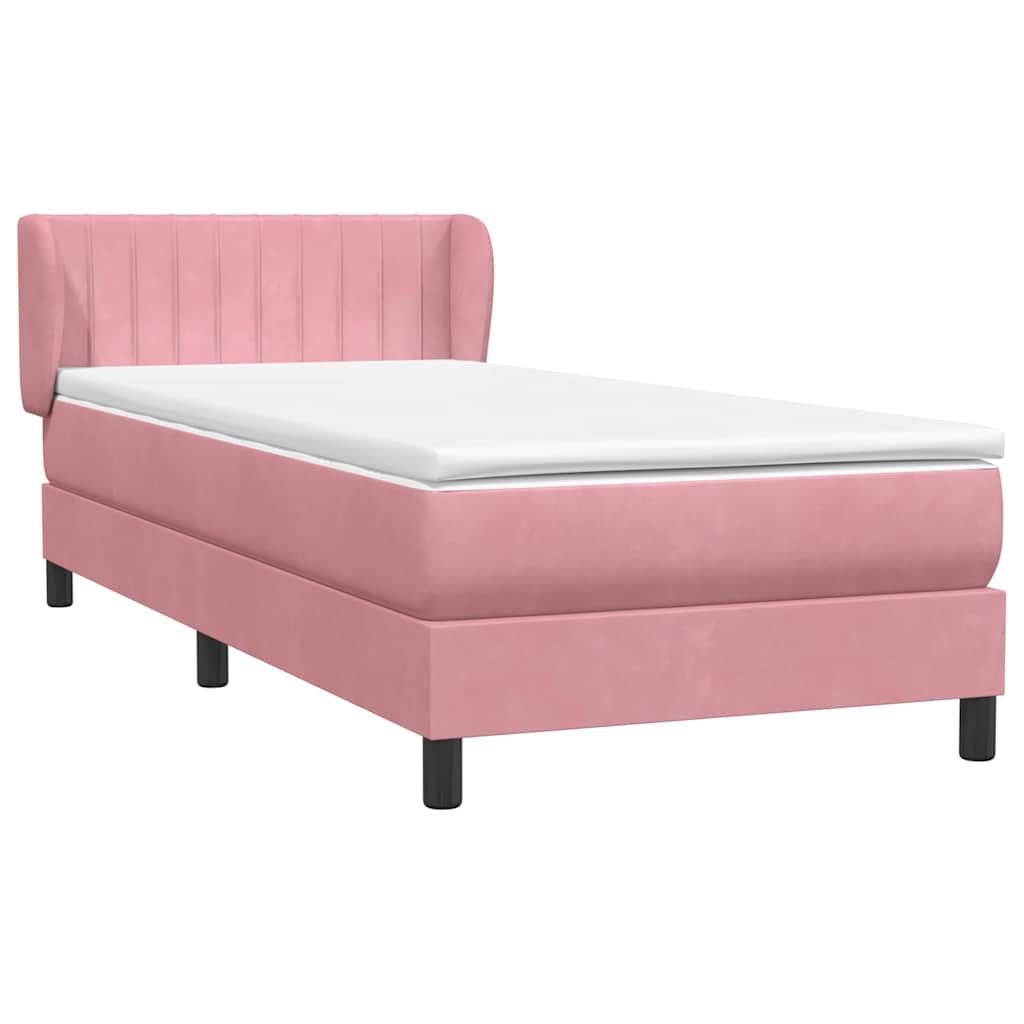 Boxspring met matras fluweel roze 90x210 cm is nu te koop bij PeponiXL, paradijselijk wonen!