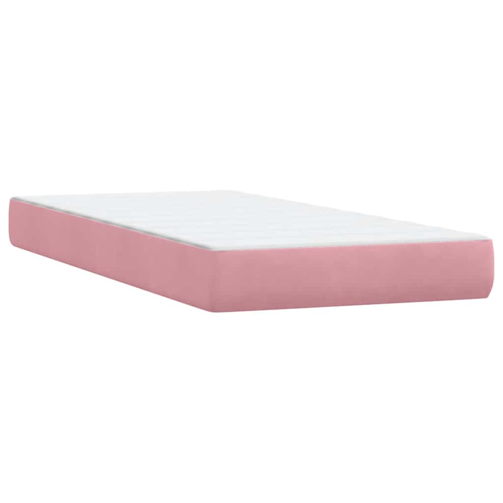 Boxspring met matras fluweel roze 90x210 cm is nu te koop bij PeponiXL, paradijselijk wonen!