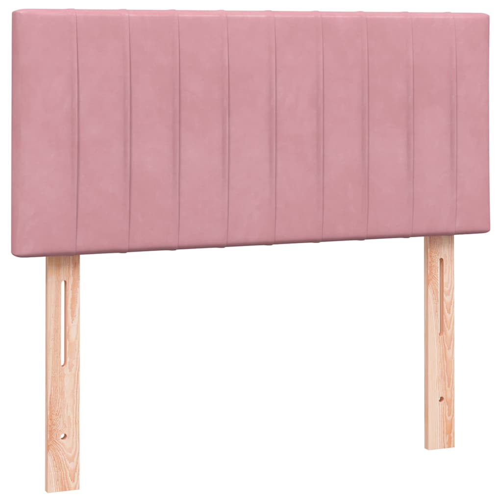 Boxspring met matras fluweel roze 90x210 cm is nu te koop bij PeponiXL, paradijselijk wonen!
