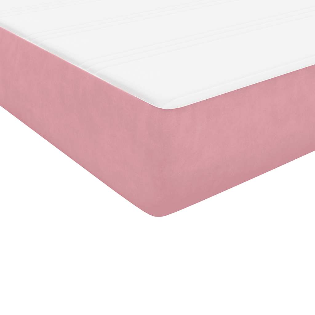 Boxspring met matras fluweel roze 90x210 cm is nu te koop bij PeponiXL, paradijselijk wonen!