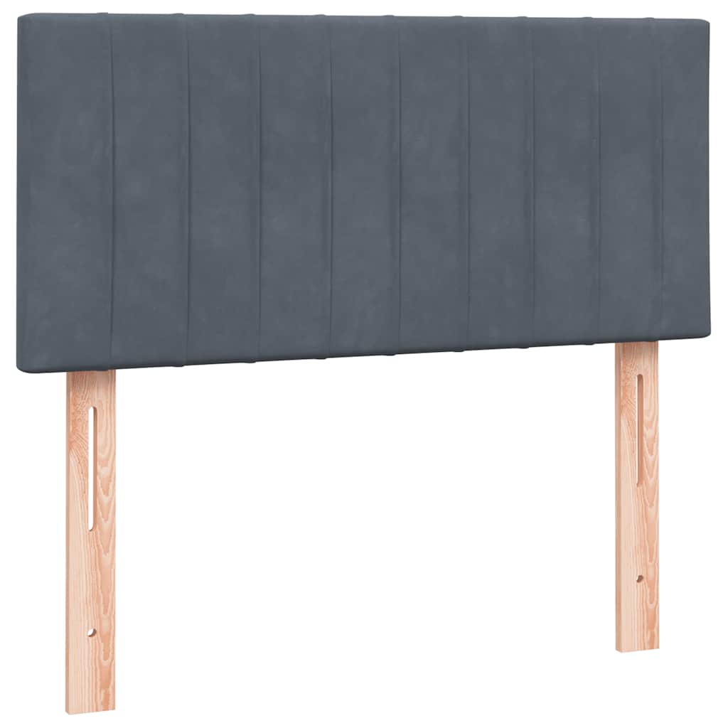 Boxspring met matras fluweel donkergrijs 100x210 cm