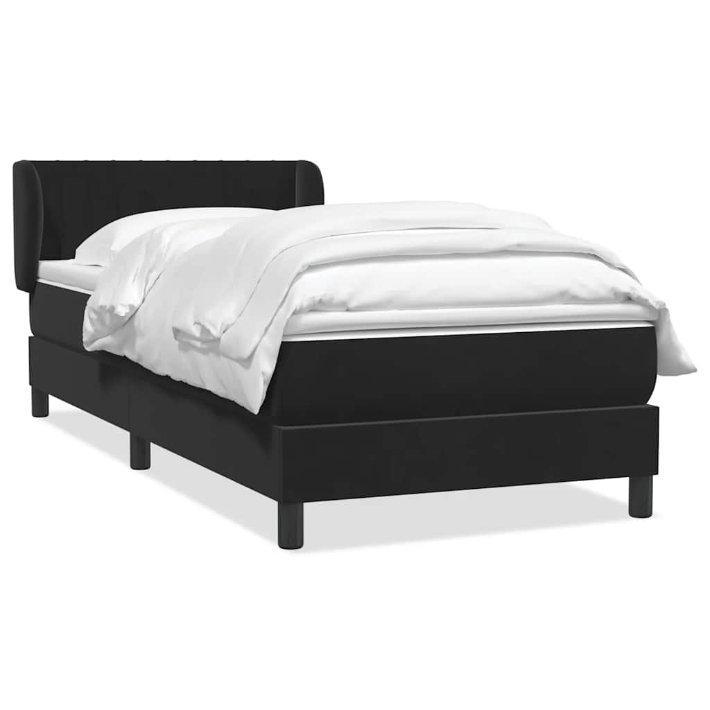 Boxspring met matras fluweel zwart 100x210 cm