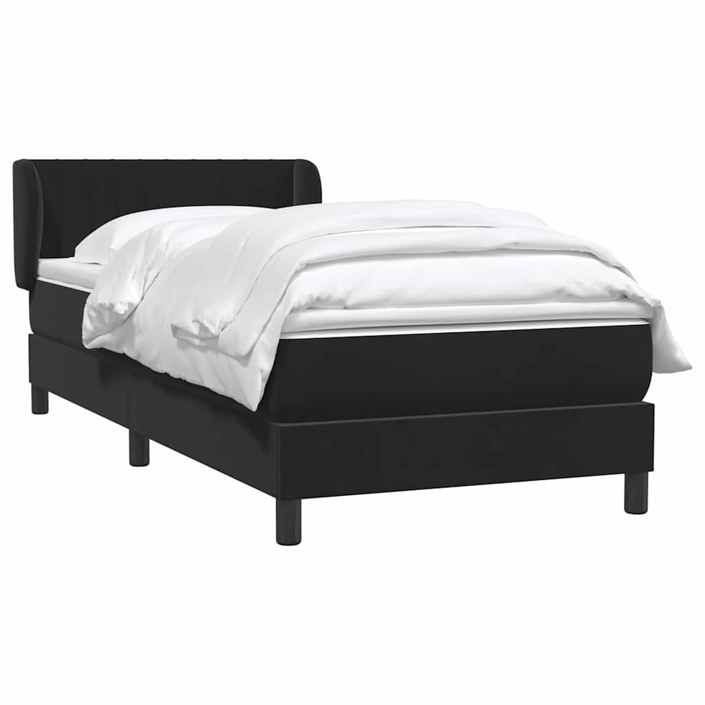 Boxspring met matras fluweel zwart 100x210 cm