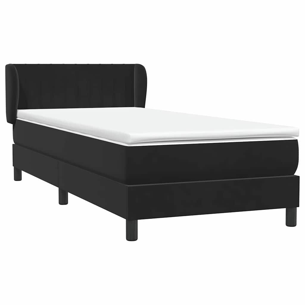 Boxspring met matras fluweel zwart 100x210 cm