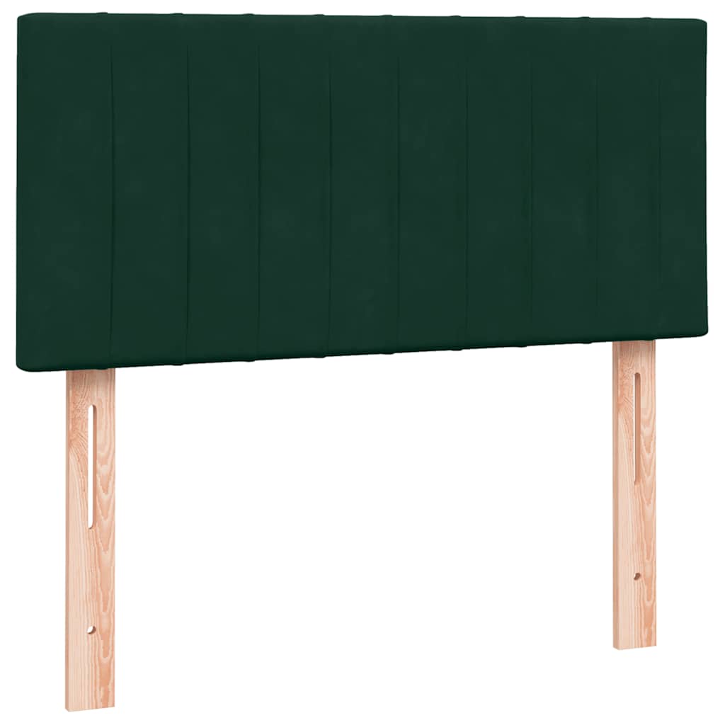 Boxspring met matras fluweel donkergroen 100x210 cm