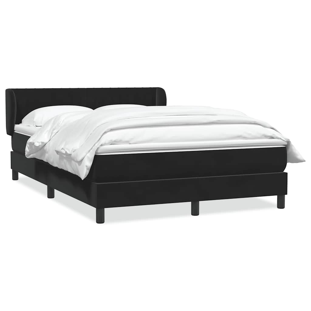 Boxspring met matras fluweel zwart 140x210 cm