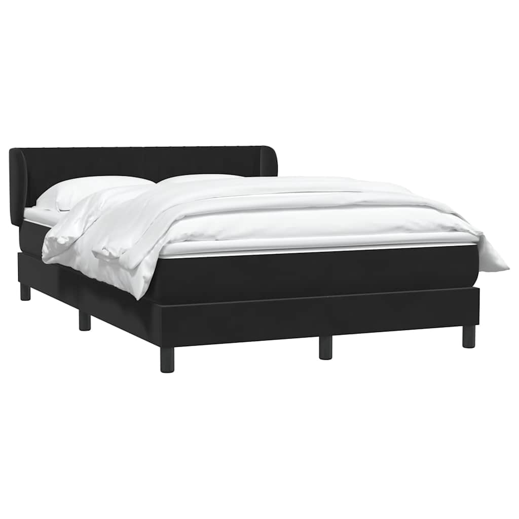 Boxspring met matras fluweel zwart 140x210 cm