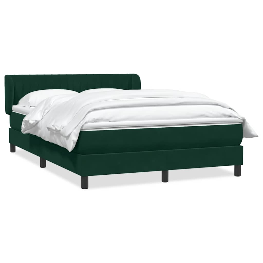 Boxspring met matras fluweel donkergroen 140x210 cm