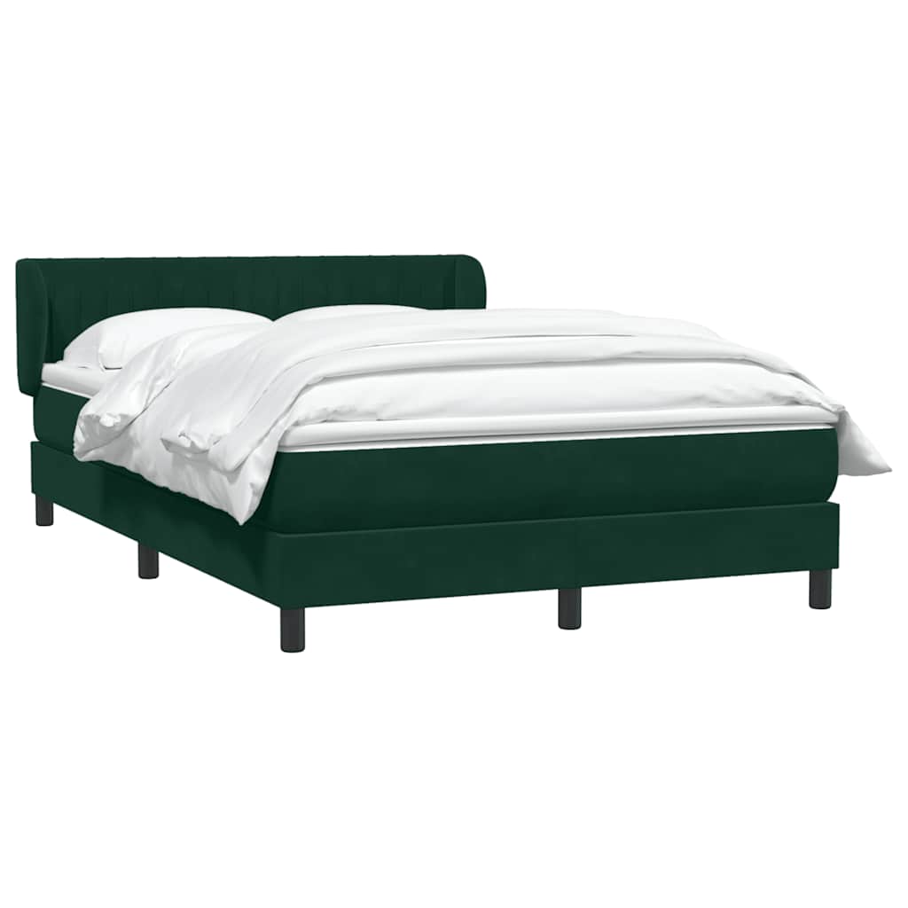 Boxspring met matras fluweel donkergroen 140x210 cm