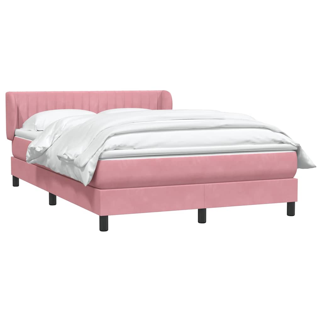 Boxspring met matras fluweel roze 140x210 cm is nu te koop bij PeponiXL, paradijselijk wonen!