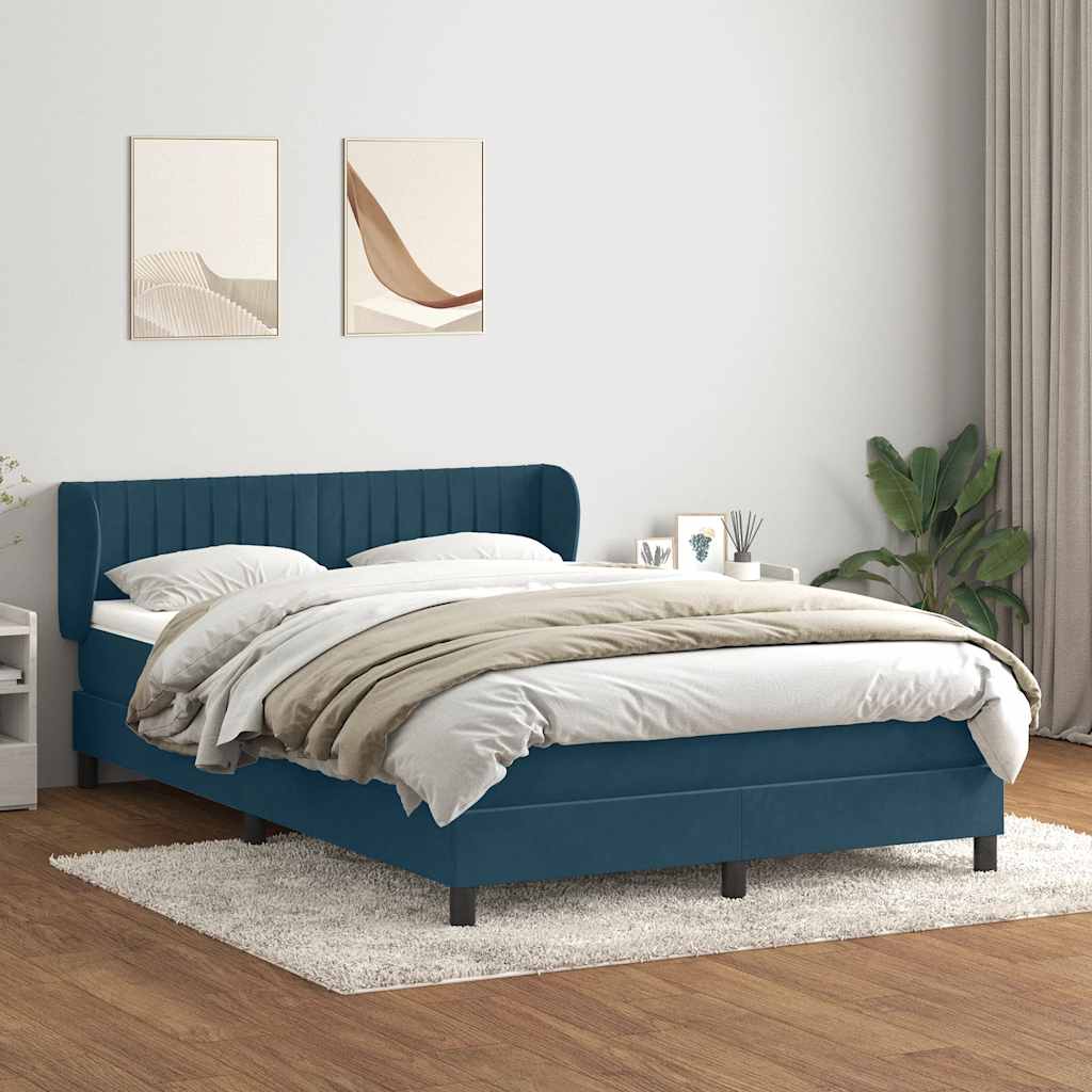 Boxspring met matras fluweel donkerblauw 160x210 cm is nu te koop bij PeponiXL, paradijselijk wonen!