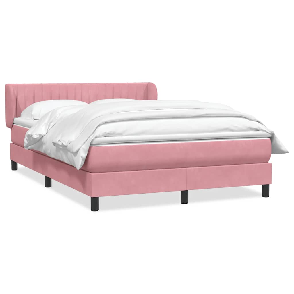 Boxspring met matras fluweel roze 160x210 cm is nu te koop bij PeponiXL, paradijselijk wonen!