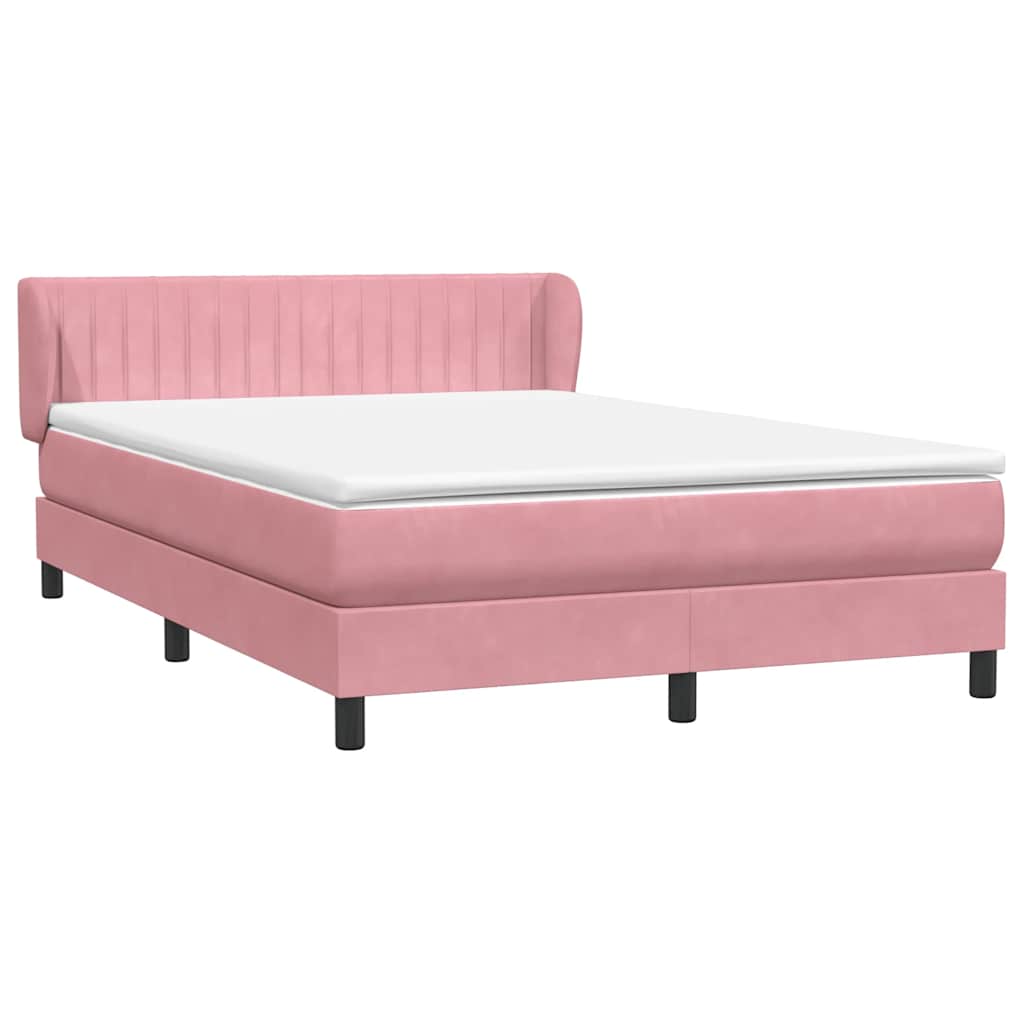 Boxspring met matras fluweel roze 160x210 cm is nu te koop bij PeponiXL, paradijselijk wonen!