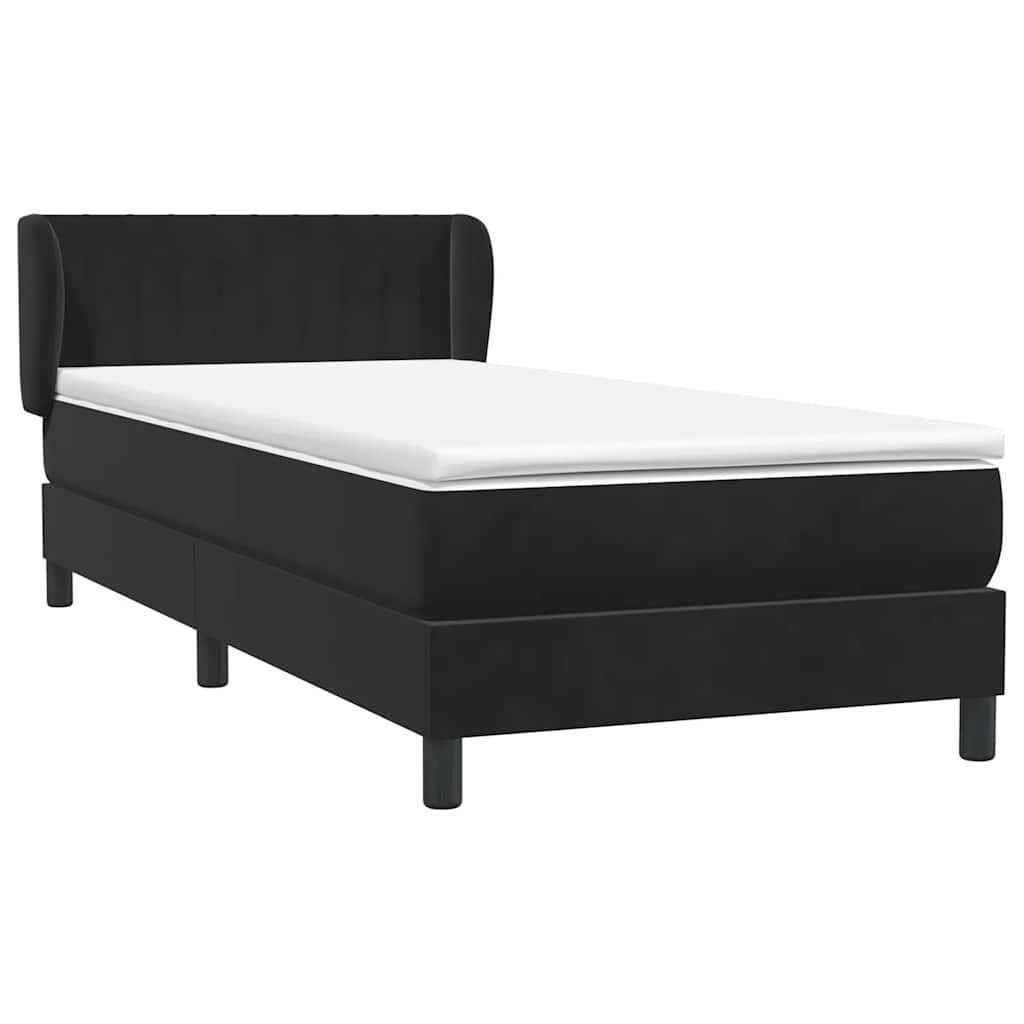Boxspring met matras fluweel zwart 80x220 cm is nu te koop bij PeponiXL, paradijselijk wonen!