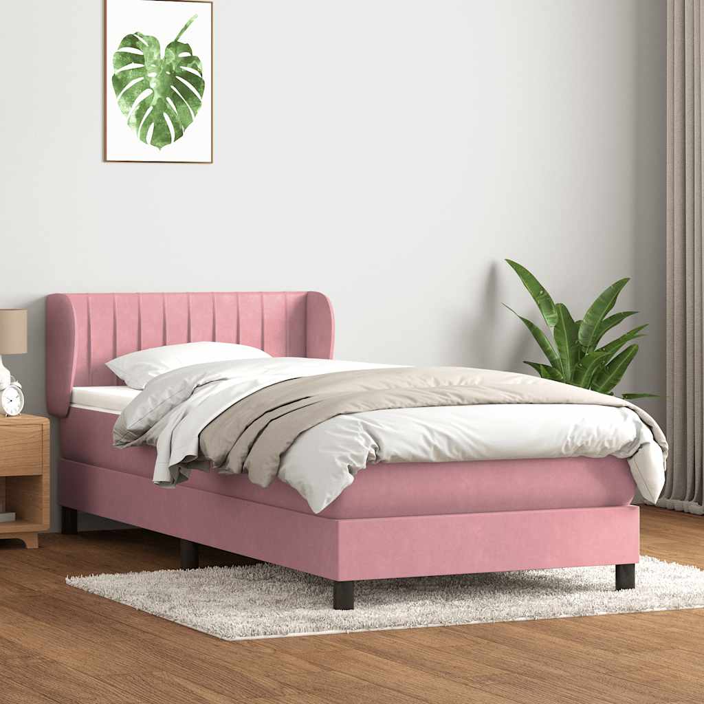 Boxspring met matras fluweel roze 80x220 cm is nu te koop bij PeponiXL, paradijselijk wonen!