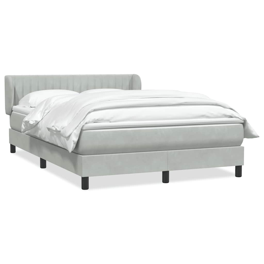 Boxspring met matras fluweel lichtgrijs 160x220 cm is nu te koop bij PeponiXL, paradijselijk wonen!