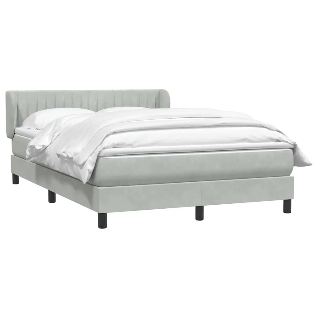 Boxspring met matras fluweel lichtgrijs 160x220 cm is nu te koop bij PeponiXL, paradijselijk wonen!