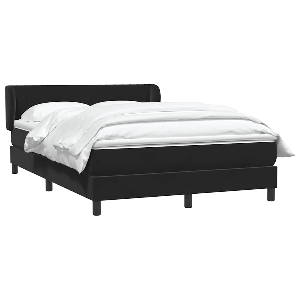 Boxspring met matras fluweel zwart 160x220 cm