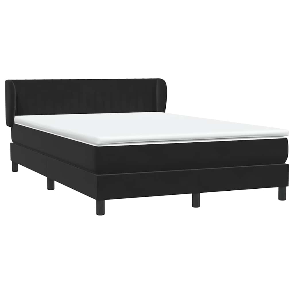Boxspring met matras fluweel zwart 160x220 cm
