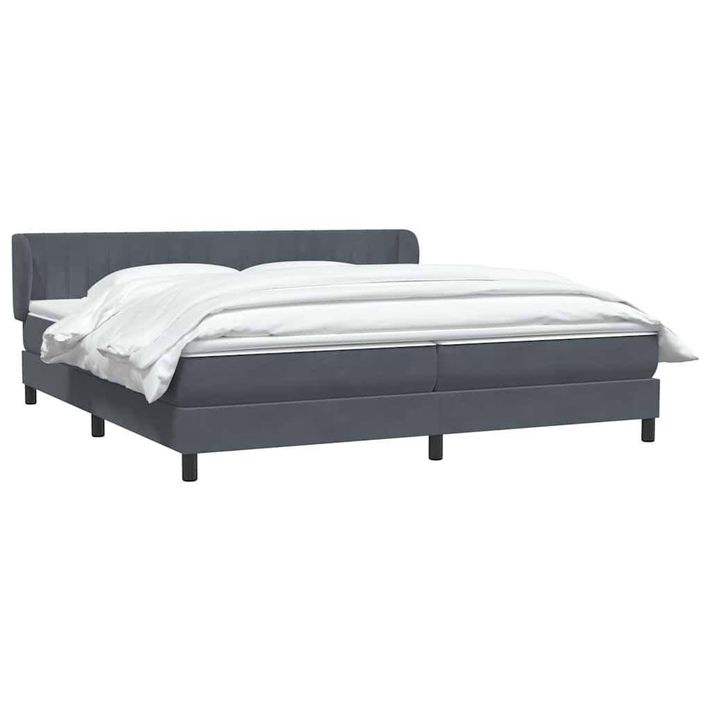 Boxspringbed met matrassen 180x220 cm fluweel donkergrijs is nu te koop bij PeponiXL, paradijselijk wonen!