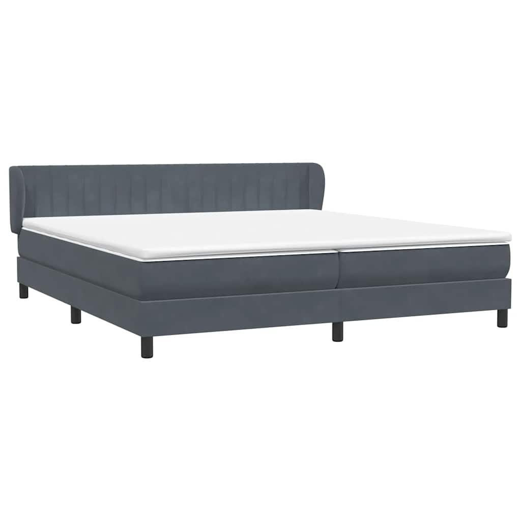 Boxspringbed met matrassen 180x220 cm fluweel donkergrijs is nu te koop bij PeponiXL, paradijselijk wonen!