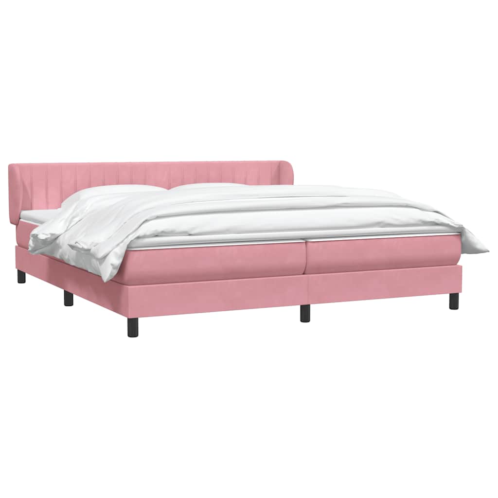 Boxspringbed met matrassen 180x220 cm fluweel roze