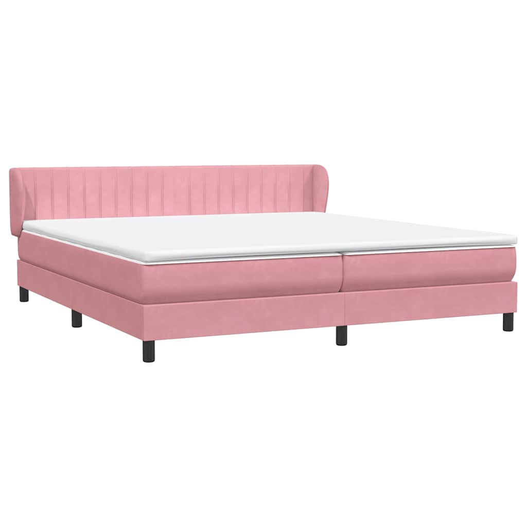 Boxspringbed met matrassen 180x220 cm fluweel roze