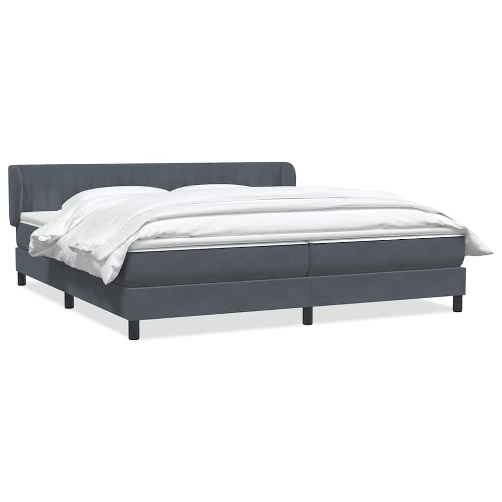 Bed boxspring met matrassen 200x220 cm fluweel donkergrijs