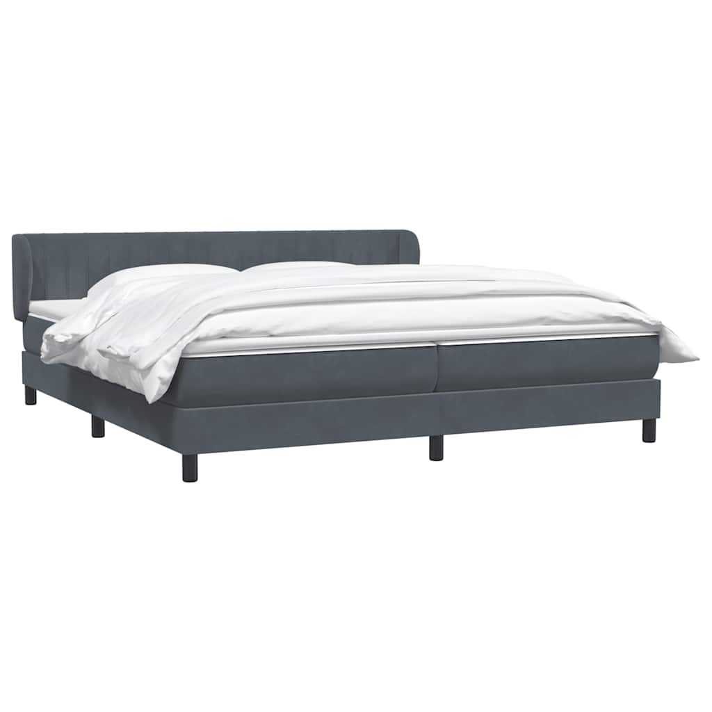 Bed boxspring met matrassen 200x220 cm fluweel donkergrijs