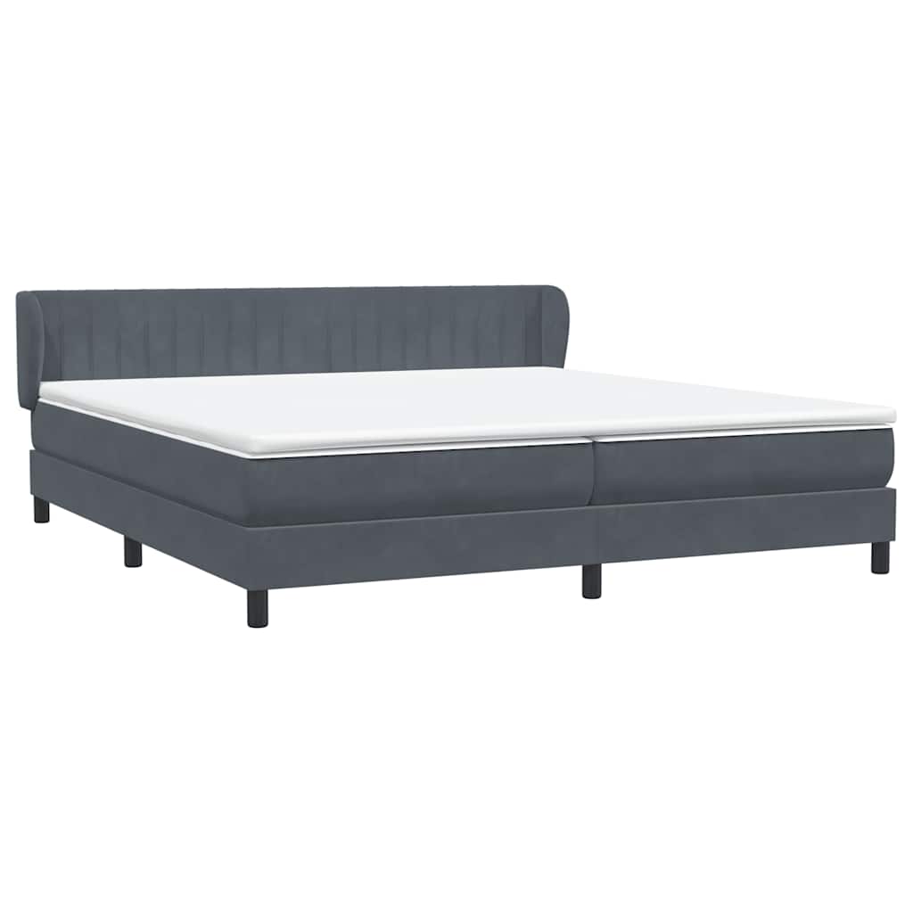 Bed boxspring met matrassen 200x220 cm fluweel donkergrijs