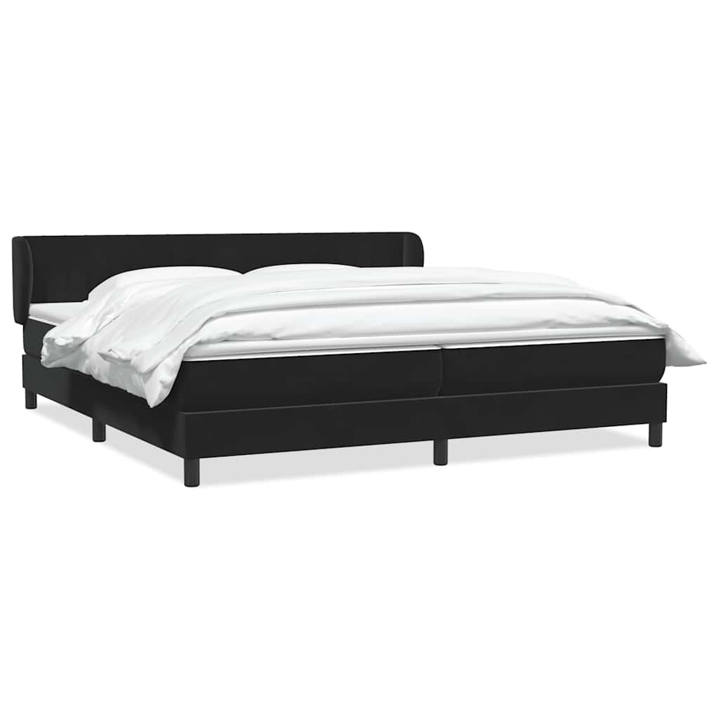 Boxspringbed met matrassen 200x220 cm fluweel zwart