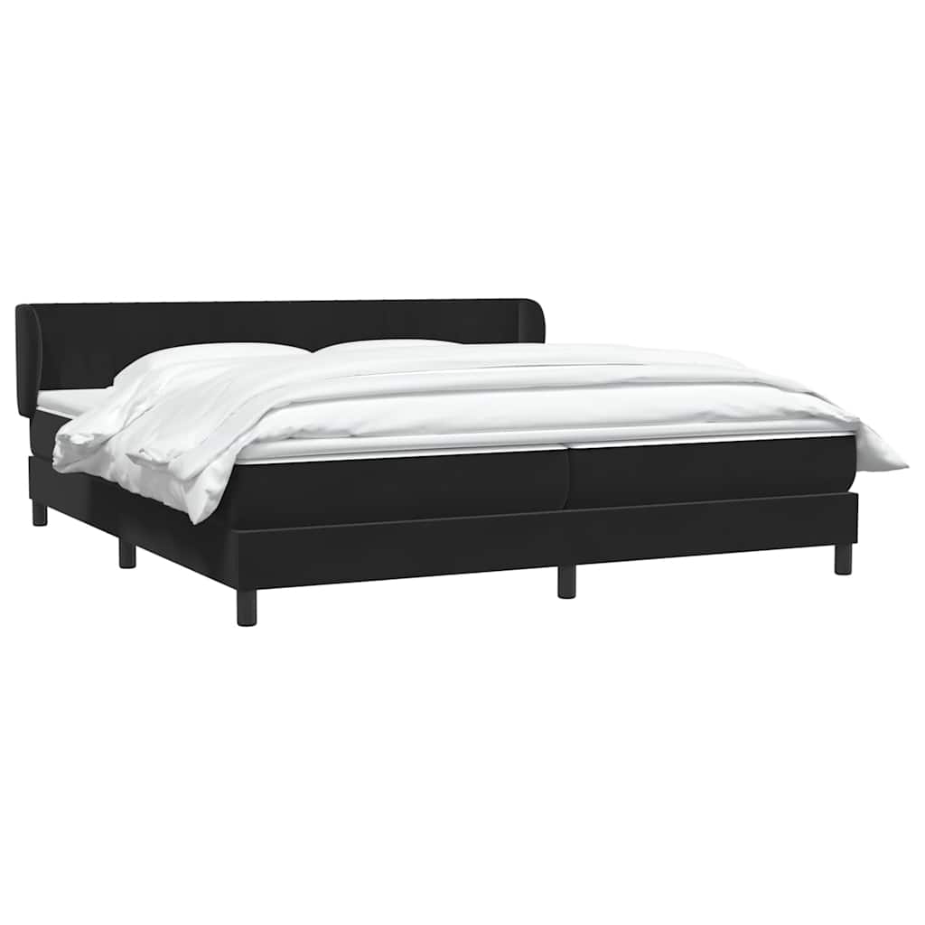 Boxspringbed met matrassen 200x220 cm fluweel zwart