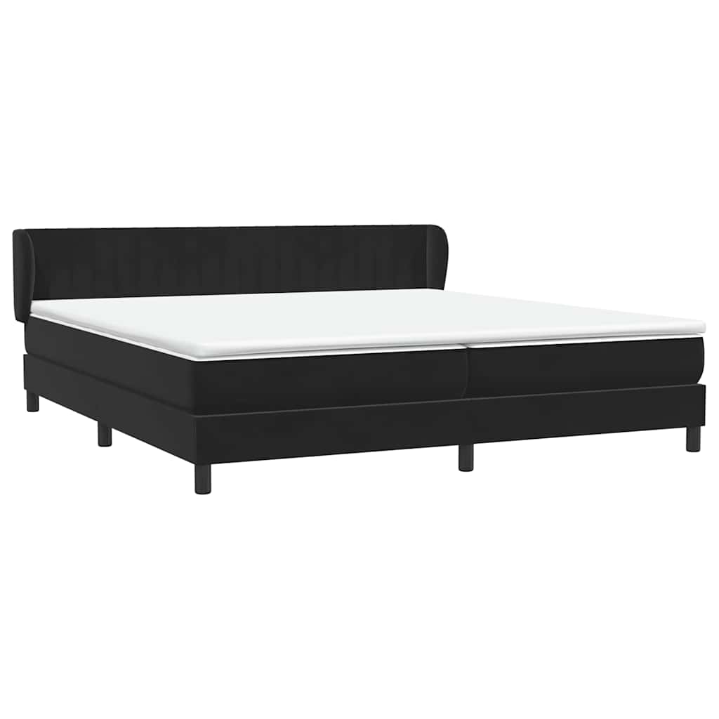 Boxspringbed met matrassen 200x220 cm fluweel zwart