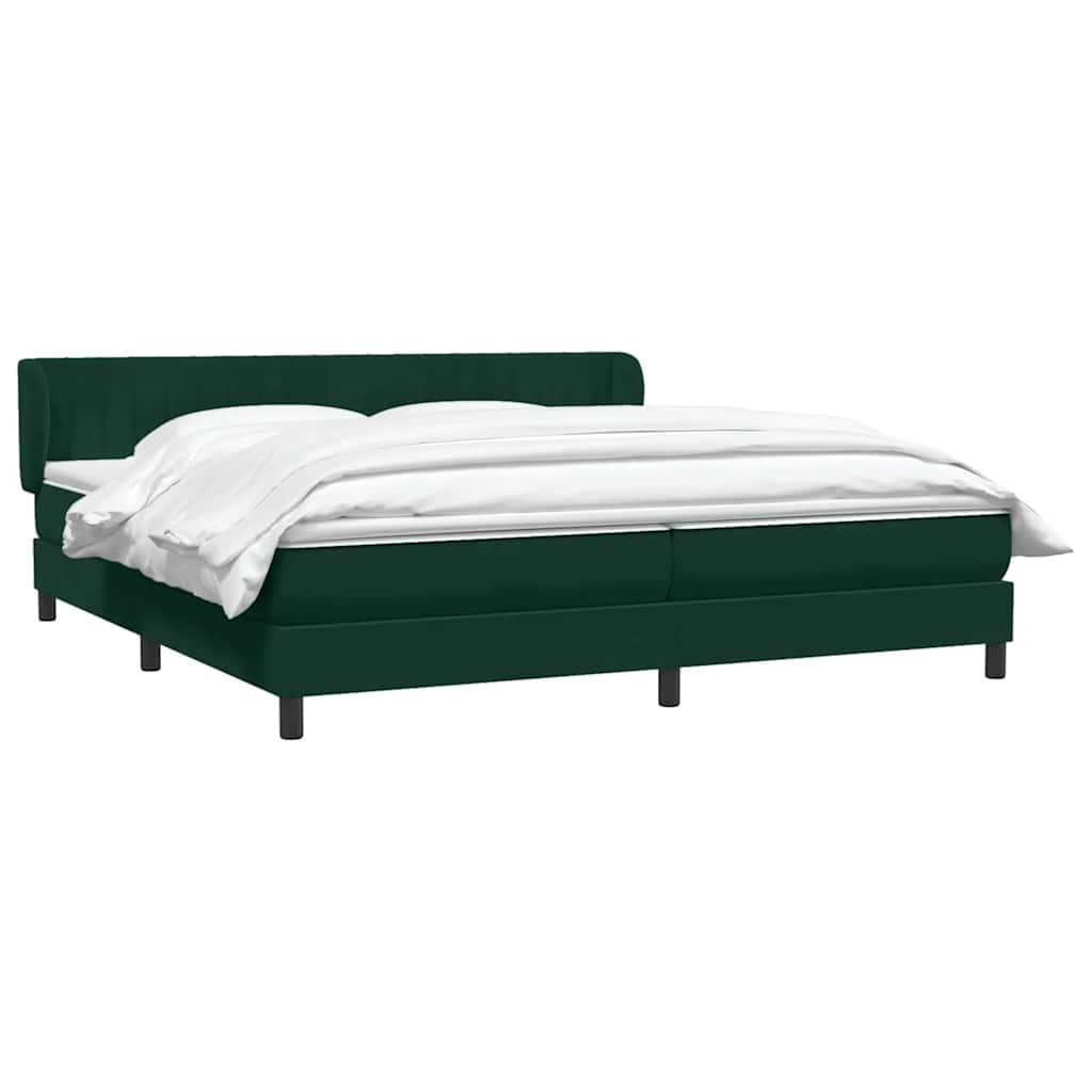 Boxspringbed met matrassen 200x220 cm fluweel donkergroen