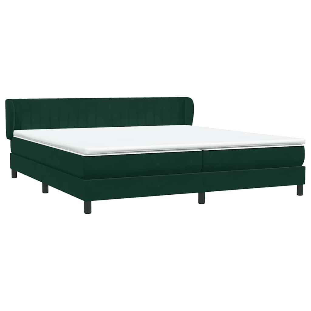 Boxspringbed met matrassen 200x220 cm fluweel donkergroen