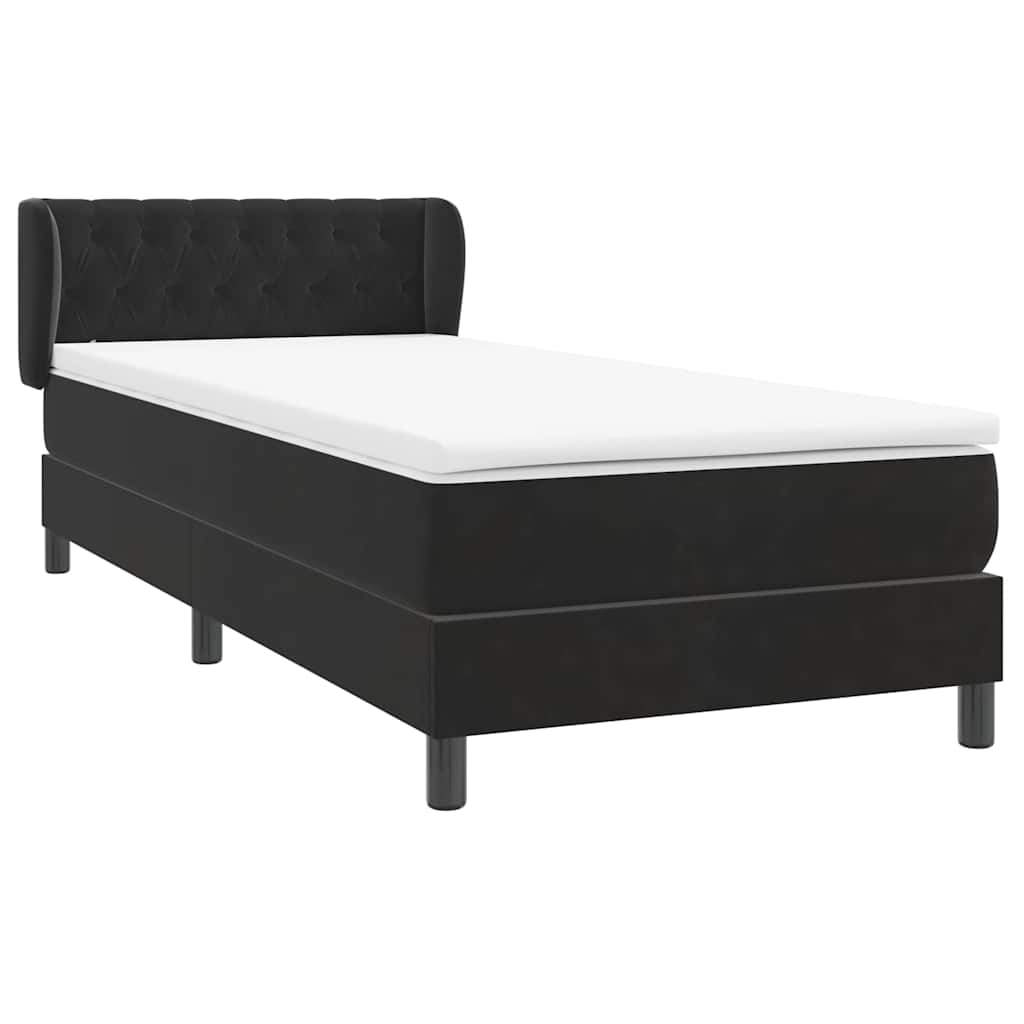 Boxspring met matras fluweel zwart 80x210 cm