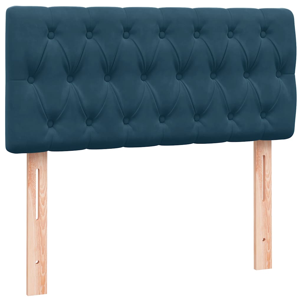 Boxspring met matras fluweel donkerblauw 80x210 cm