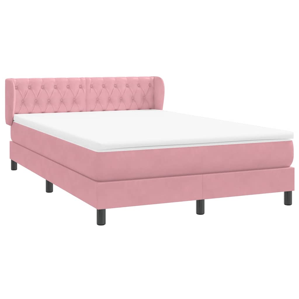 Boxspring met matras fluweel roze 160x210 cm is nu te koop bij PeponiXL, paradijselijk wonen!