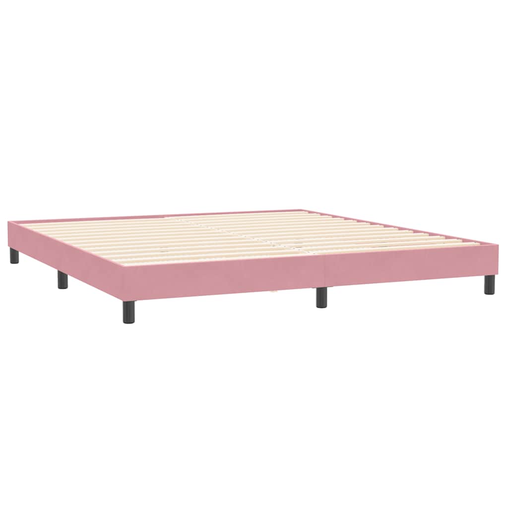 Boxspring met matrassen fluweel roze 180x210 cm is nu te koop bij PeponiXL, paradijselijk wonen!