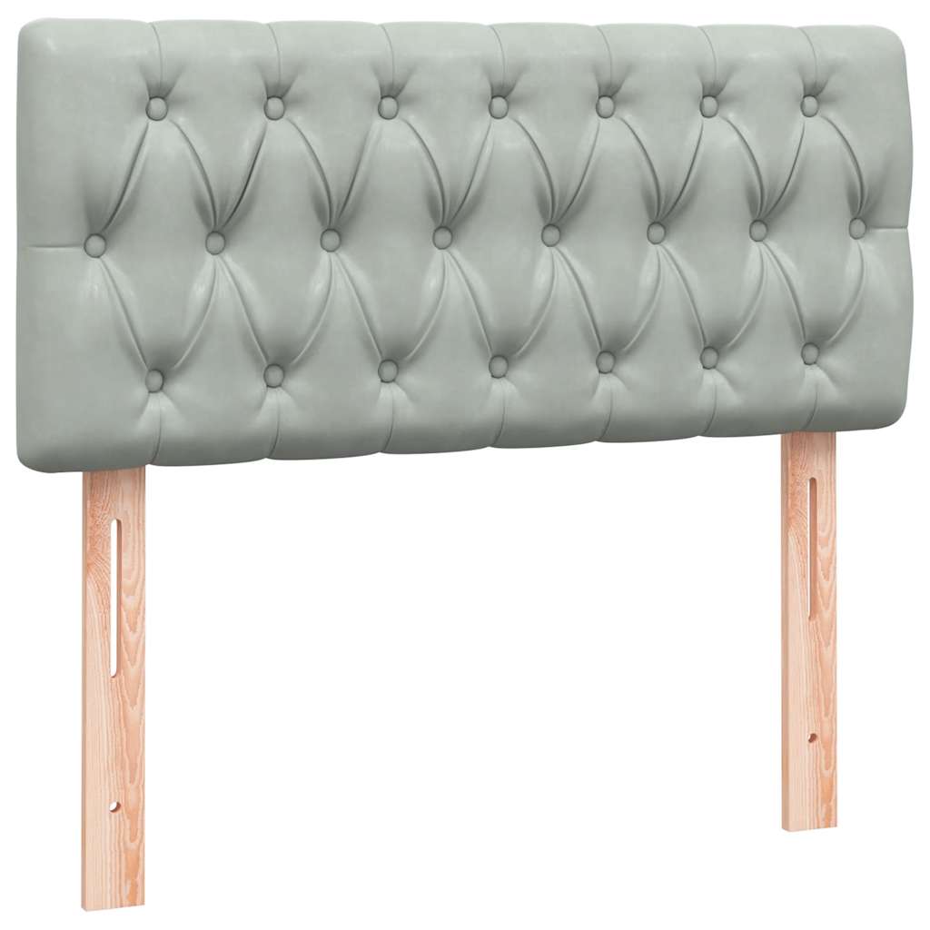 Boxspring met matras fluweel lichtgrijs 80x220 cm