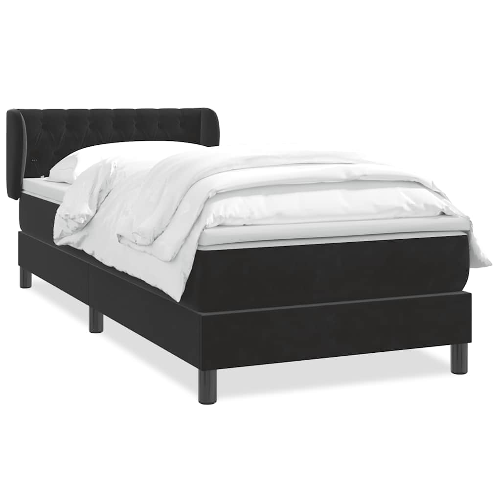 Boxspring met matras fluweel zwart 100x220 cm