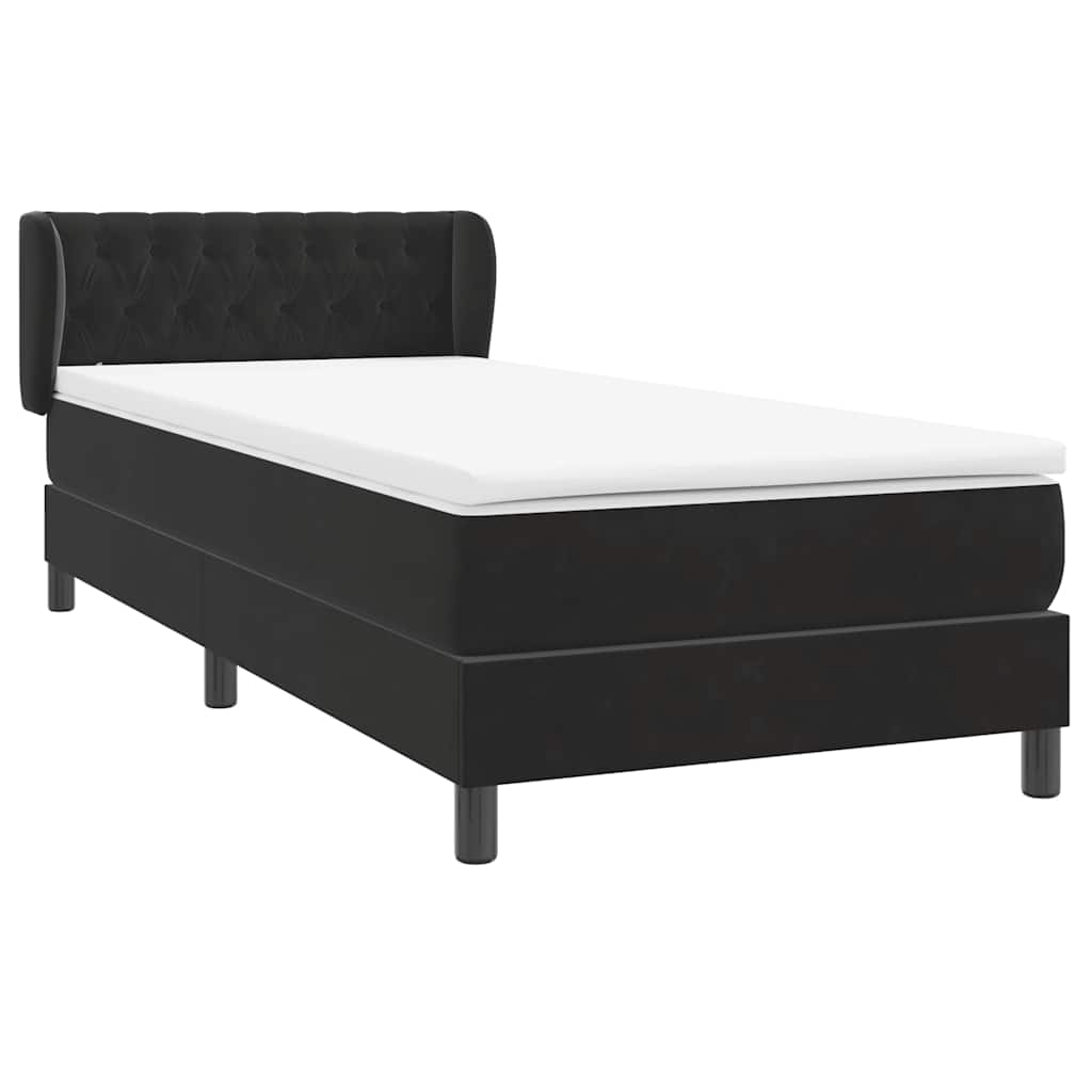 Boxspring met matras fluweel zwart 100x220 cm