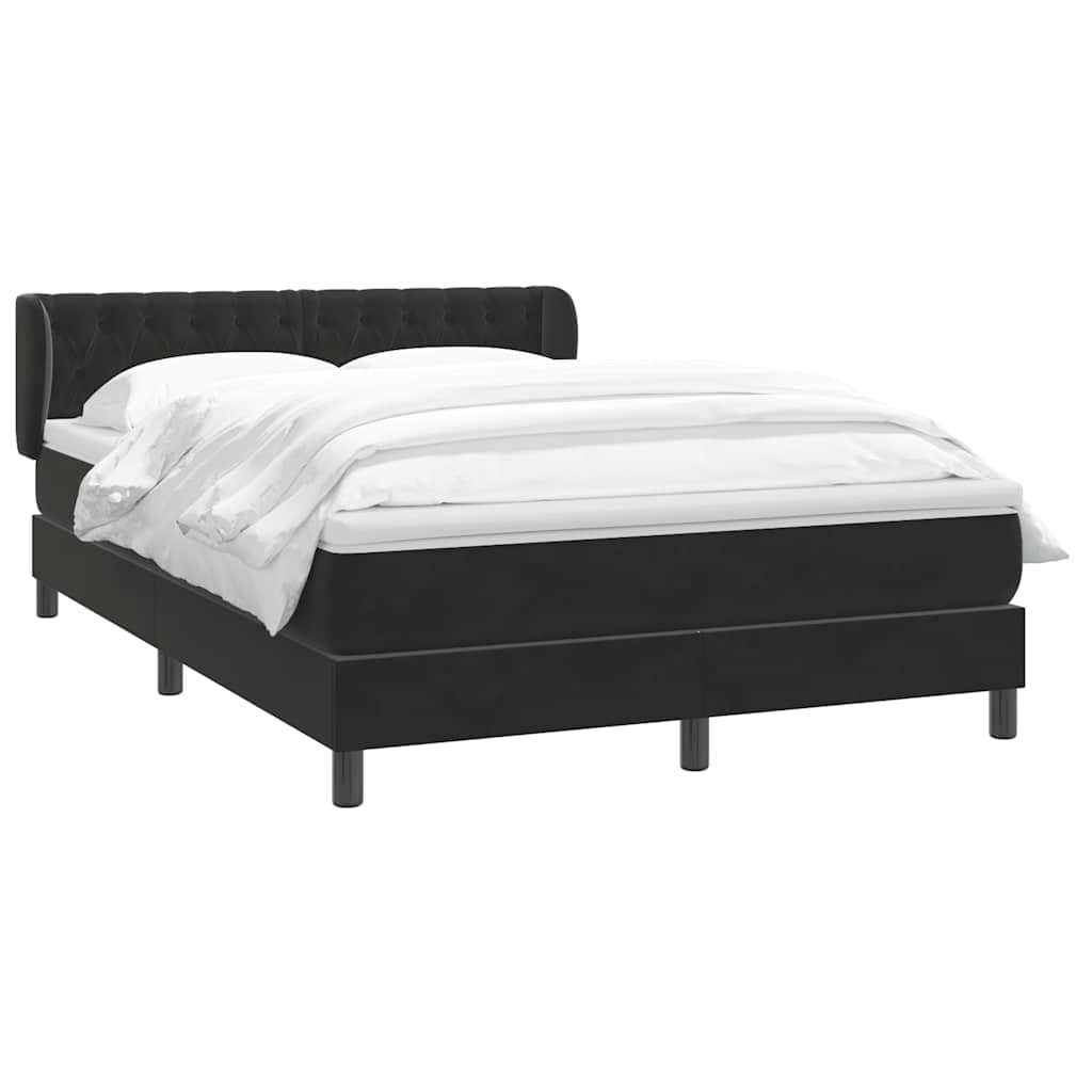 Boxspring met matras fluweel zwart 140x220 cm